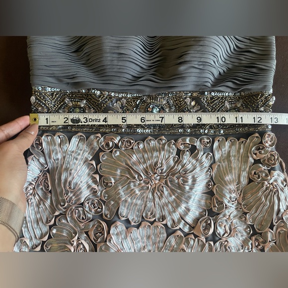 Sue Wong Nocturne Strapless Beaded Dress Pewter Silver Cocktail Size 2 - Picture 10 of 13